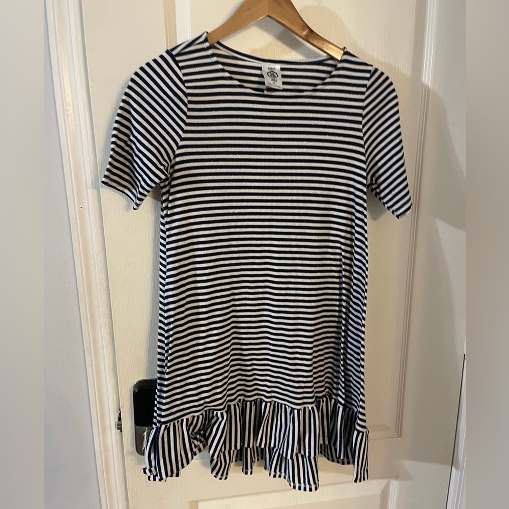 Agnes & Dora Black and White Striped Mini Dress